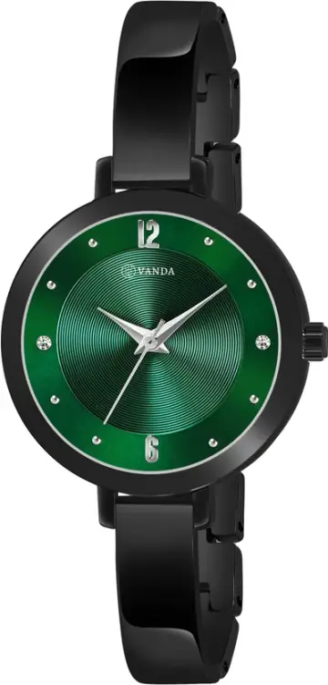 Vanda 553 Bold Black Gleaming Green Series Analog Watch For Women — Vanda Lifestyle