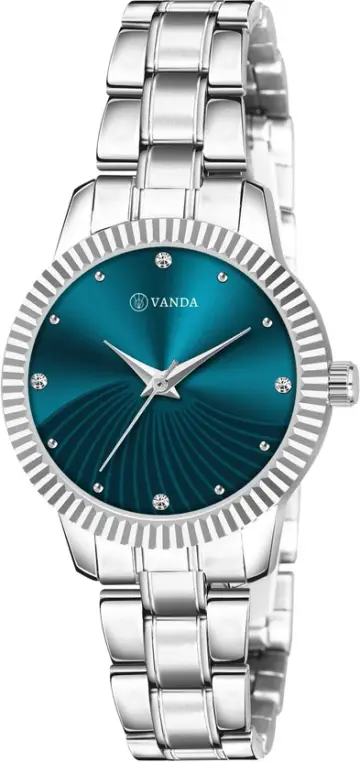 Vanda 556 Tranquil Teal Stunning Silver Series Analog Watch For Women — Vanda Lifestyle